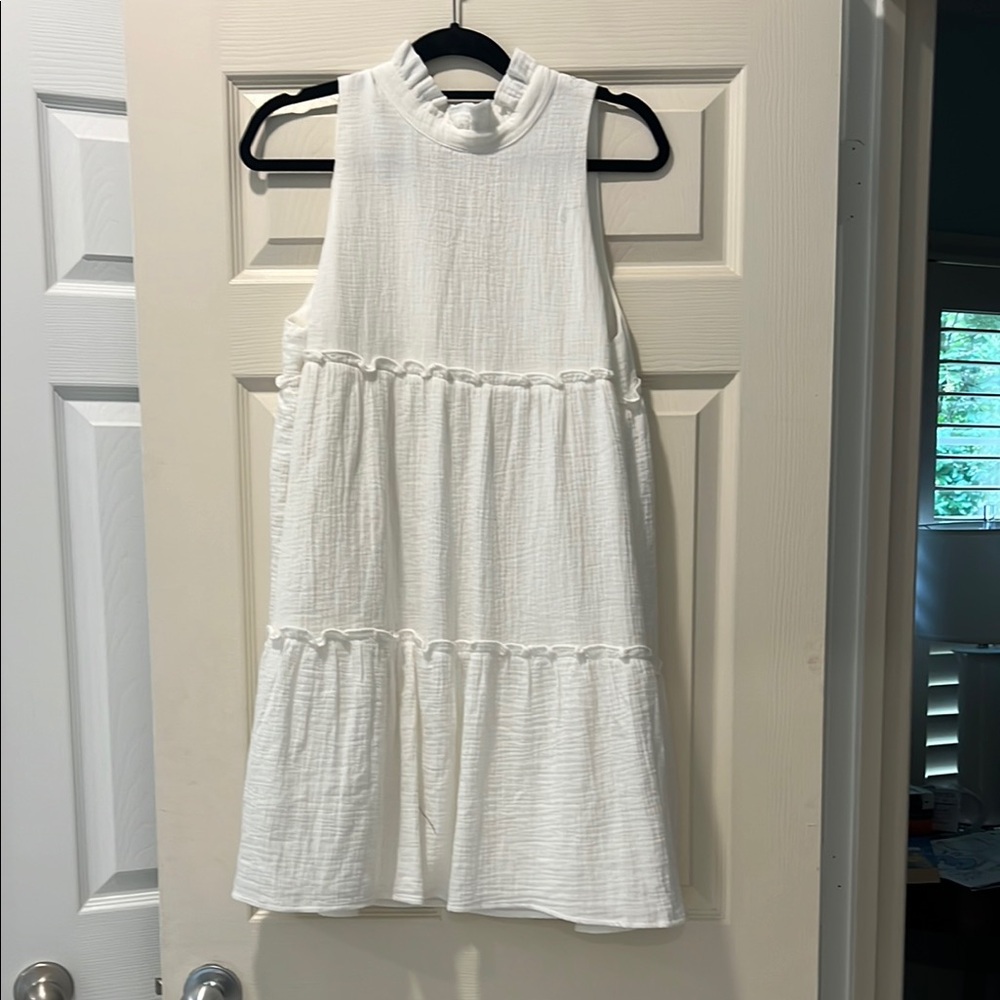NWOT pomander Sleeveless White Tiered Dress size large